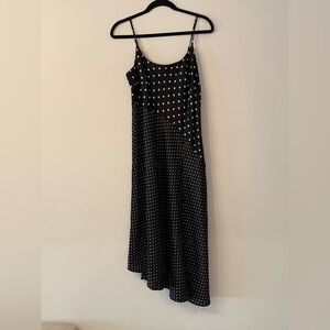 a new day Black and White Spotted Midi Dress